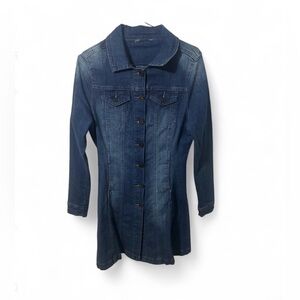 Dark Wash Denim Button Down Mini Dress